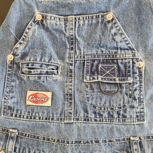 Vintage Canal Jeans Denim Cotton Overalls Large Streetwear Y2K Grunge - Picture 8 of 11